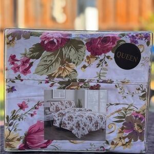 Queen size bed sheets set, deep pocket,4PCS, brand new, Floral design